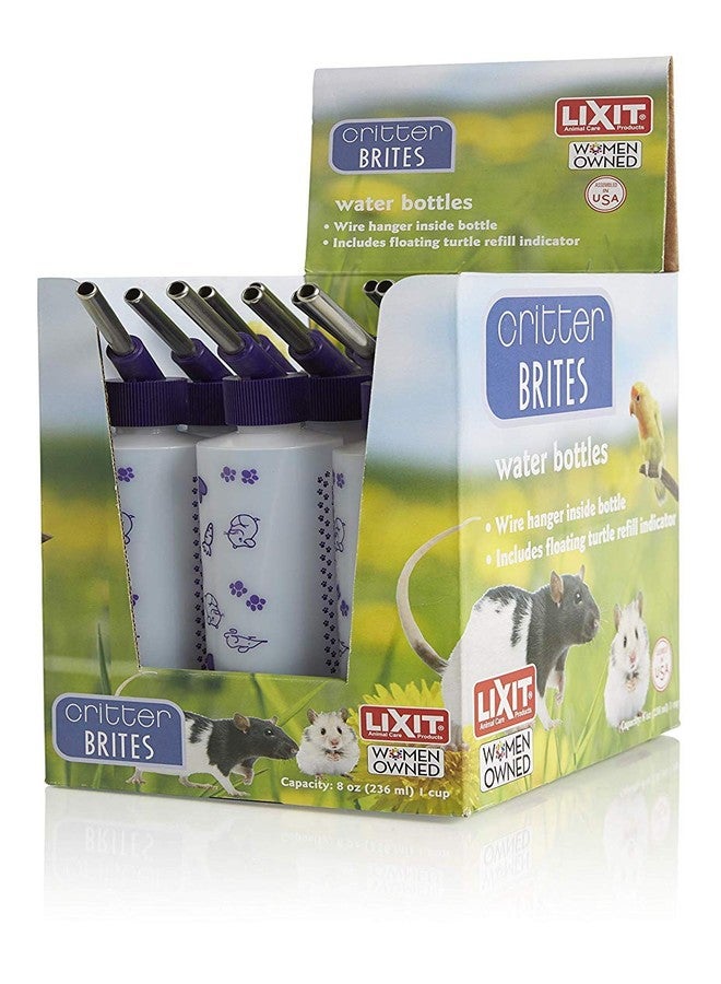 Lixit® Bulk Water Bottles with Display Case for Rabbits, Ferrets, Chinchillas, Rats, Mice, Guinea Pigs', and Other Small Animals - Made in USA (8 Ounce (Pack of 12)) - Image 1